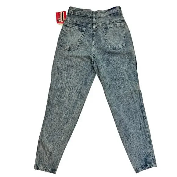 VTG 80s NWT High Rise Acid Wash Jeans Women's 8 Petite Americana USA Deadstock - Picture 3 of 15